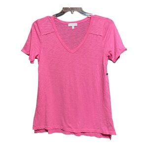 PJ Salvage Hot Pink V-Neck Short Sleeve Tee M